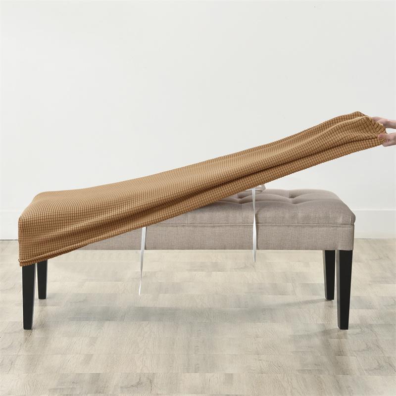 

1pc Elastic Ottoman Cover Rectangle All-inclusive Stool Covers Solid Piano Bench Seat Covers Anti-dirty Removable Home Decor