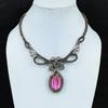 Pink Kunzite Necklace Handmade Jewelry, 999 Copper Wire Wrapped Necklace Designer Gemstone Jewelry Adjustable Chain Necklace Gift For Mom