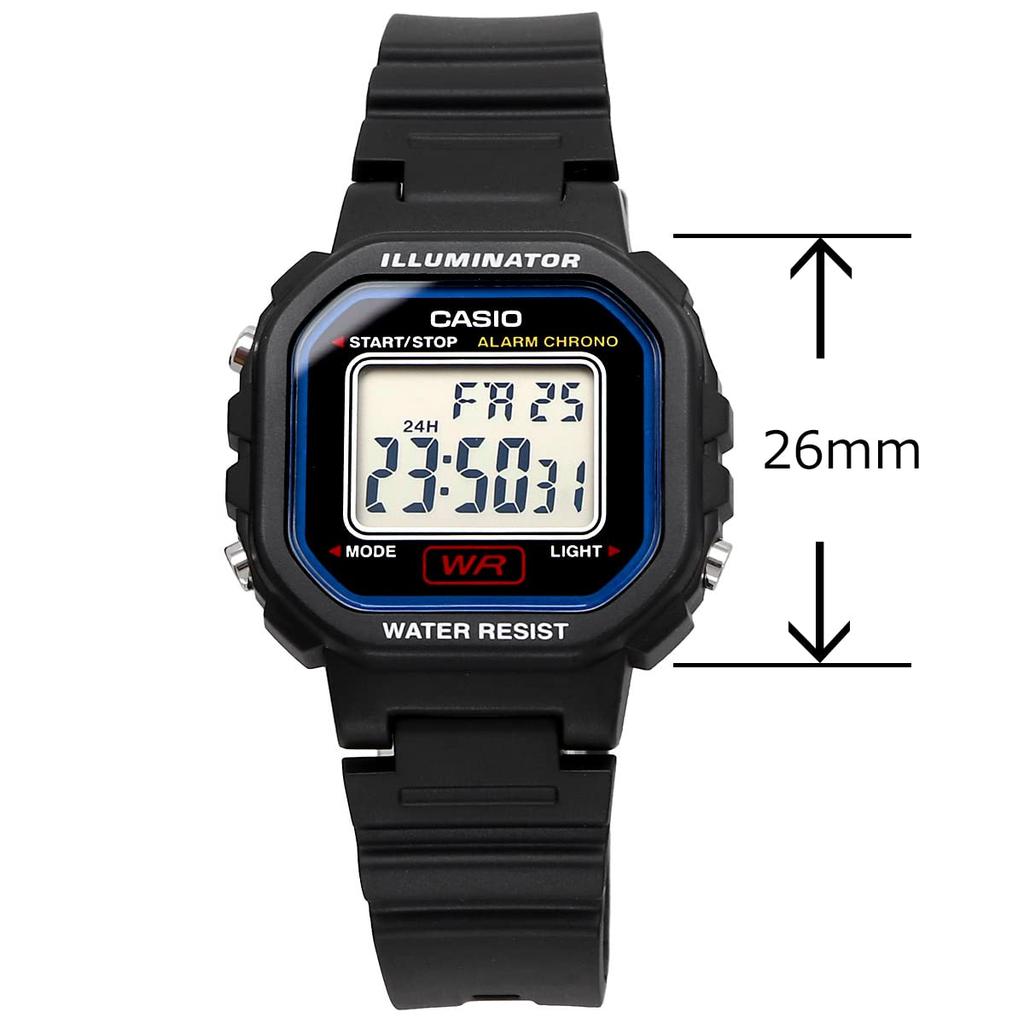 Casio Digital Watch LA-20WH-1C for Women and Girls, Black, Overseas Model [Parallel Import]