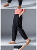 Damen Frühlings-Baumwoll-Leinen High Waist Schlankmachende Haremshose - Locker, Vielseitig, Große Größen Cropped Karottenstil