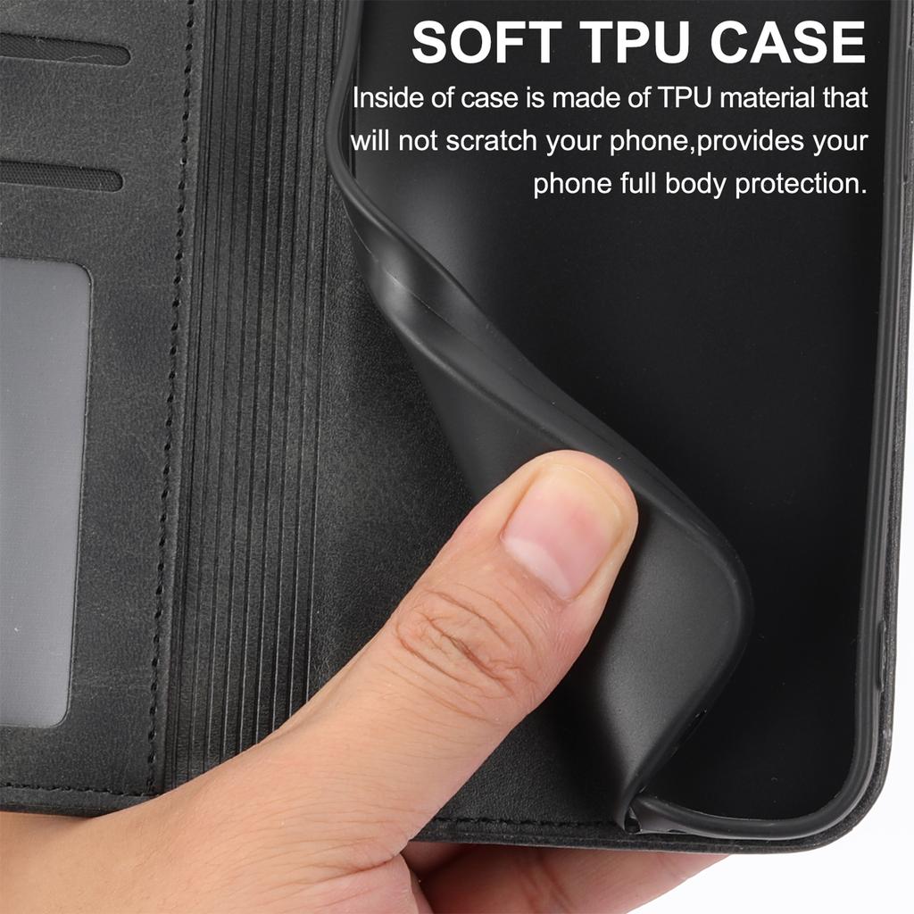 For Samsung Galaxy A17 5G Case Calf Texture PU Leather Wallet Phone Cover with Wrist Strap