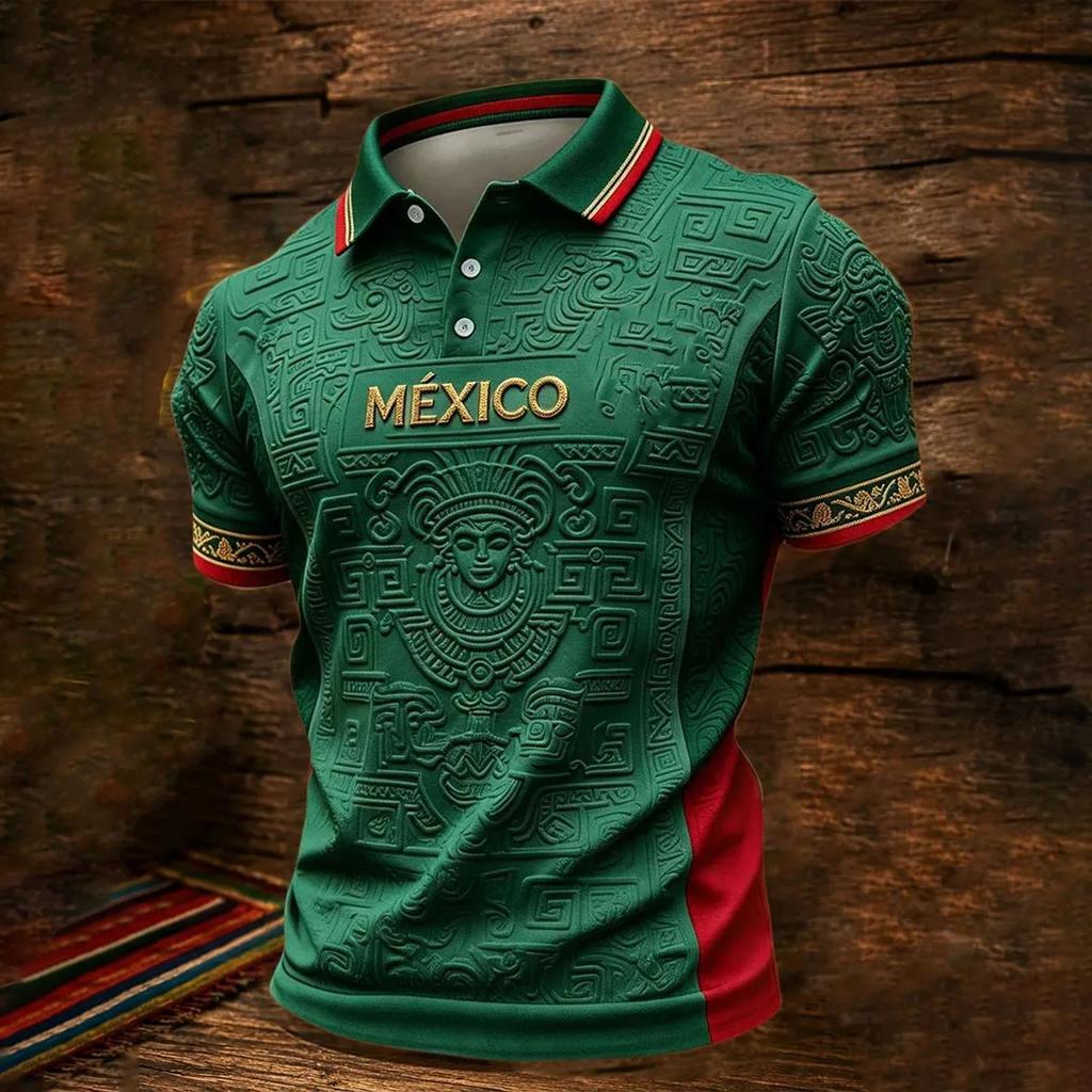 Men's Quick Dry Mesh Golf Shirt Halloween Print Short Sleeve for Summer Casual Wear
