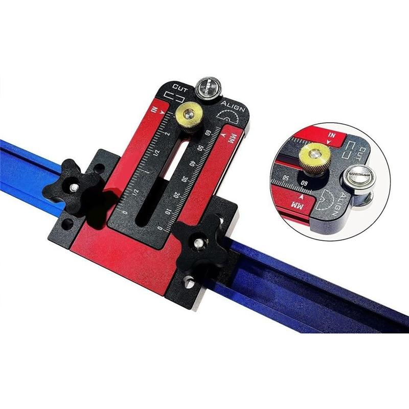 Table Saw Jig Guide Woodworking Table Saw Cutoff Stopper Thin Rip Guide Limit Fence Sliding Roller