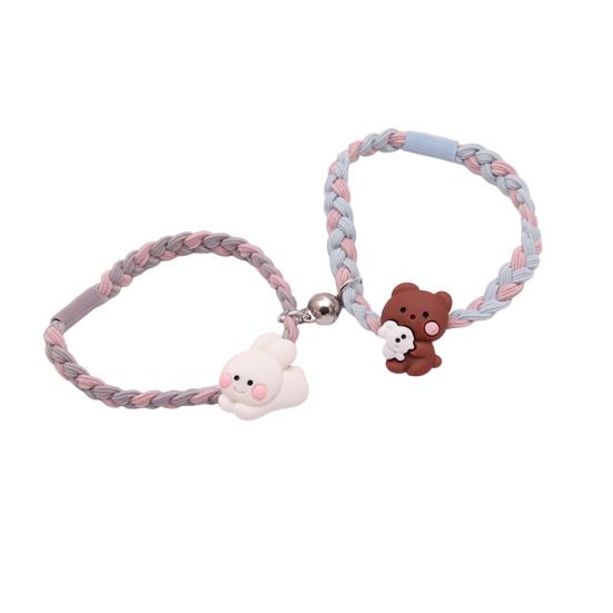 1 Pár Gumiček do Vlasů Kreslená Panenka Přívěsek Pletení Magnetické Přísavky Gumičky do Vlasů Nejlepší Přítel Vysoký