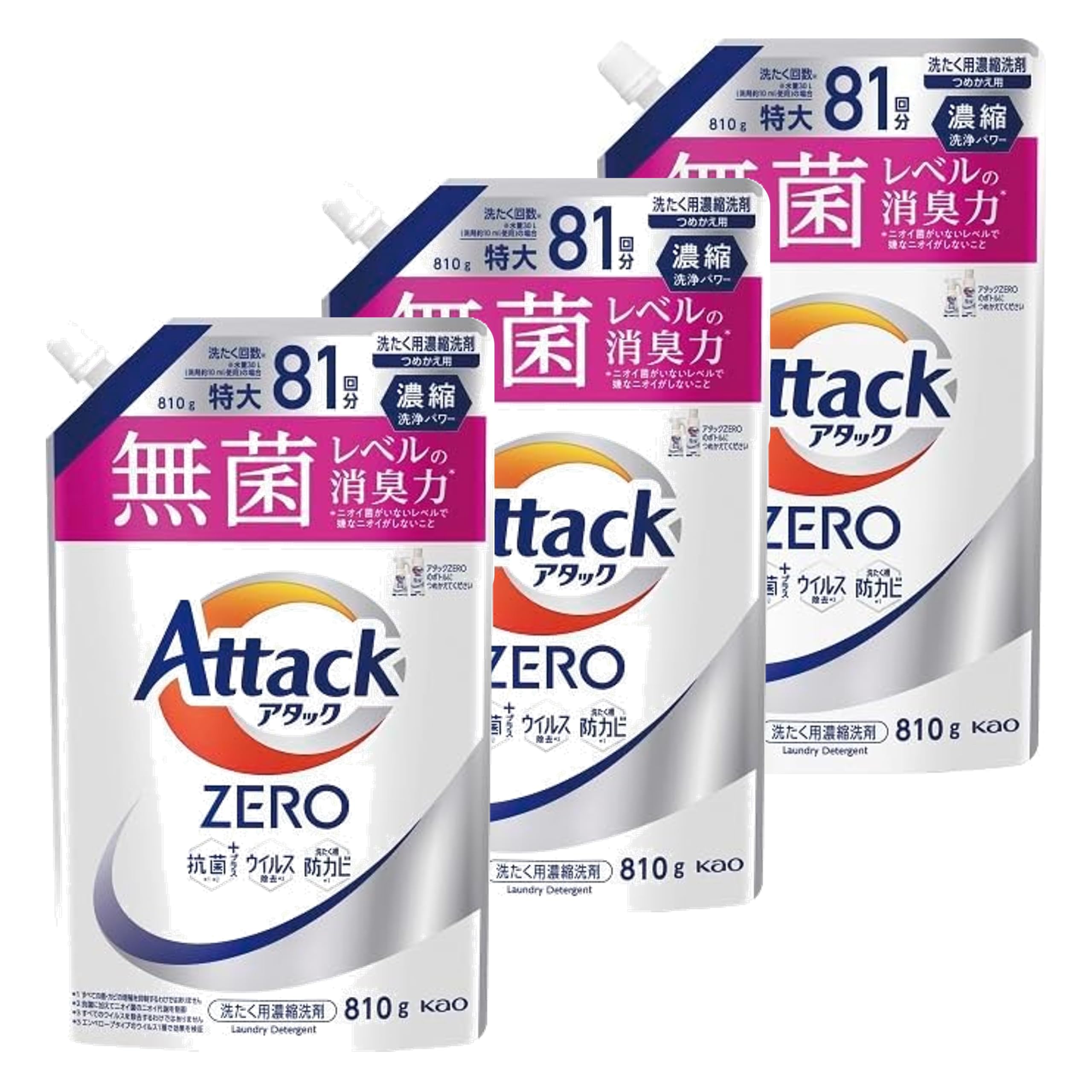 

Сменный блок Attack ZERO, очень большой размер 810 г x 3, стерильный уровень дезодорирования, сменный блок Attack Zero [оптовая закупка]