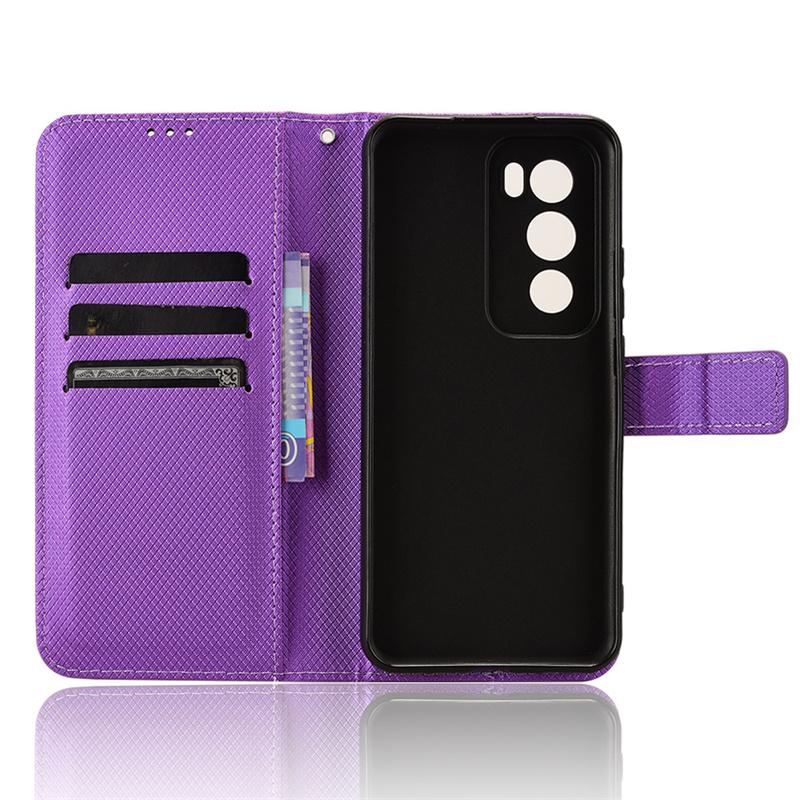 For OPPO Reno 12 Pro 5G Global Luxury Business Diamond Pattern Skin PU Leather Wallet Stand Case For OPPO Reno 12 5G Phone Bags