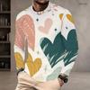 Men's Autumn and Winter Motorcycle 3D Printed Crew Neck Long Sleeve T-Shirt