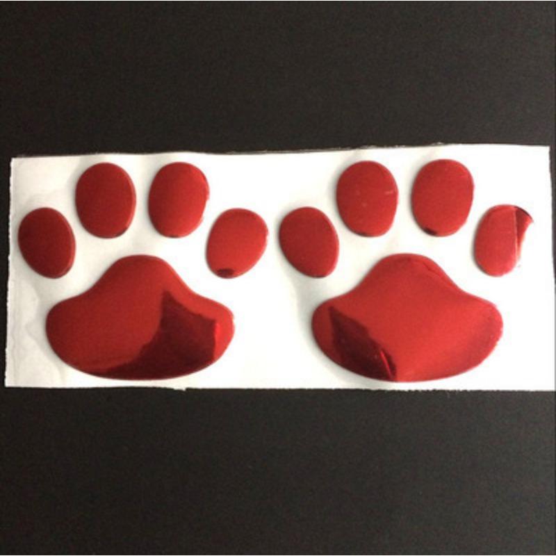 2pcs/set 3D Animal Dog Cat Footprints Decal Auto Accessories Car Sticker