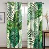Custom European Elegant Green Leaves Curtains Luxury Curtains Tropical Leaves Pattern Window Curtains for Bedroom Living Room