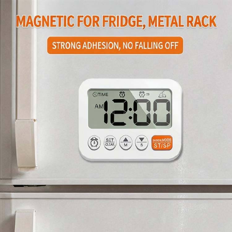 Digital Alarm Clock with 99:59 Down Count, Two Alarm Functions, Foldout Stand and Wall Hanging for Kitchen Office Use Daily Indoors
