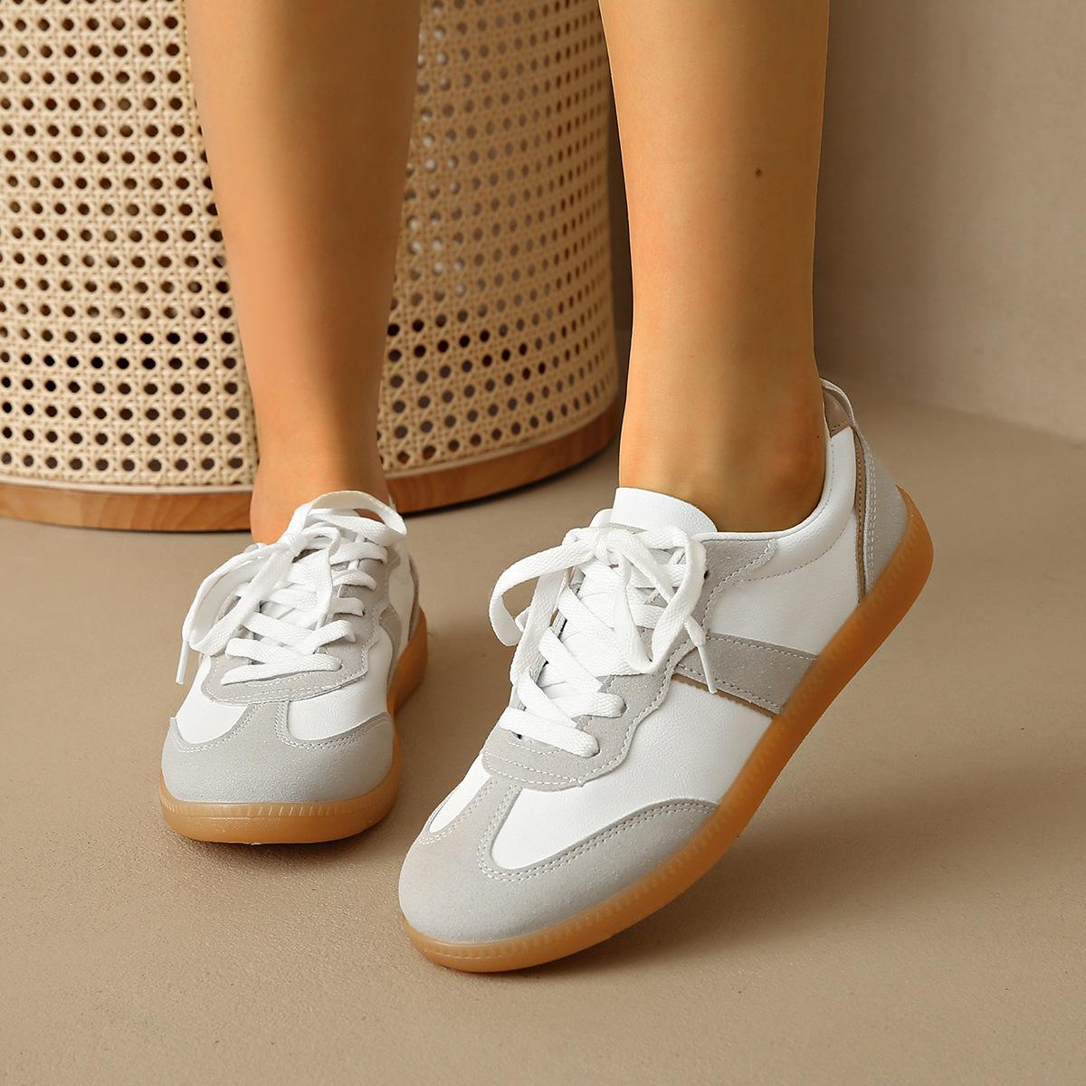 

2024 новые летние немецкие кроссовки с мягкой подошвой белого цвета, ретро-спортивные и любительские женские туфли на плоской подошве, обувь Forrest Gump 40 серый