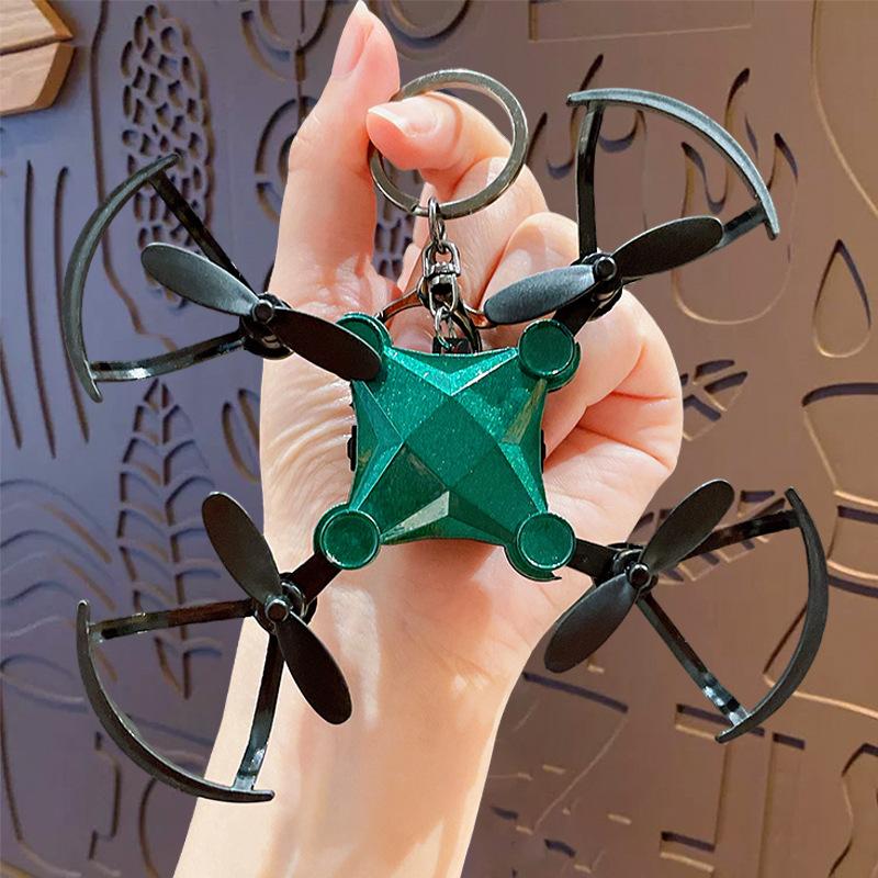 Mini Drone Keychain Creative Cartoon Aircraft Pendant Bag Charm Backpack Hanger Unique Tech Gift for Kids Teens