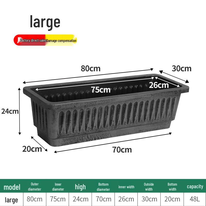 Large Rectangular Plastic Balcony Planter with Free Shipping