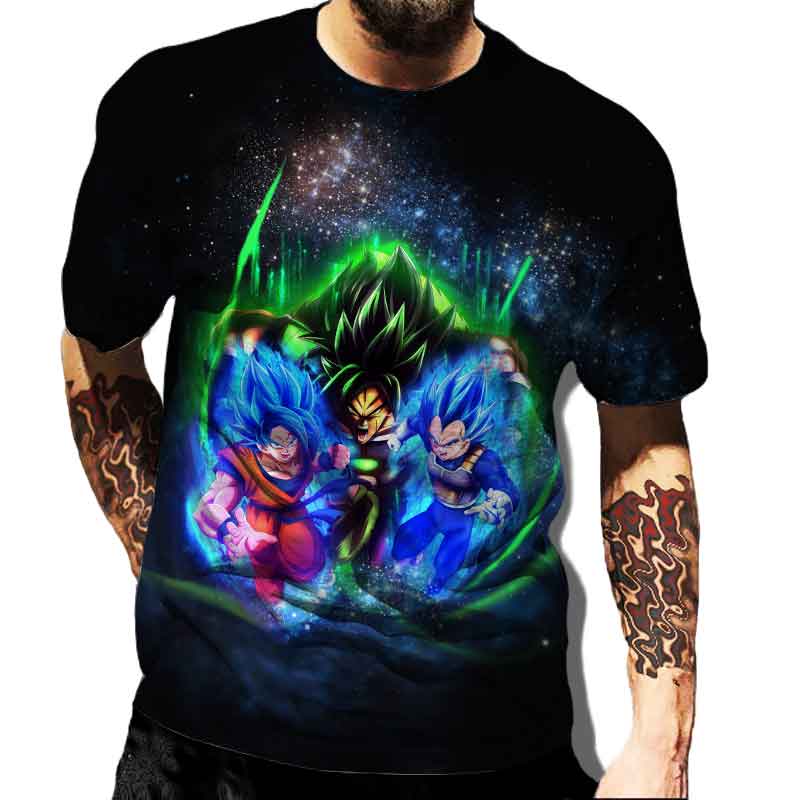 New Dragon Ball Theme Men's Top Fashion Cartoon Cool Children's T-shirt 3D Boys' Short Sleeve Street Summer