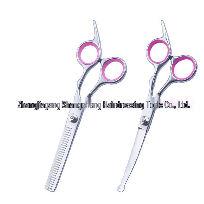 All-Steel Pet Grooming Scissors Set: Flat-Tooth & Curved Trimmers for Dog Hair Care.