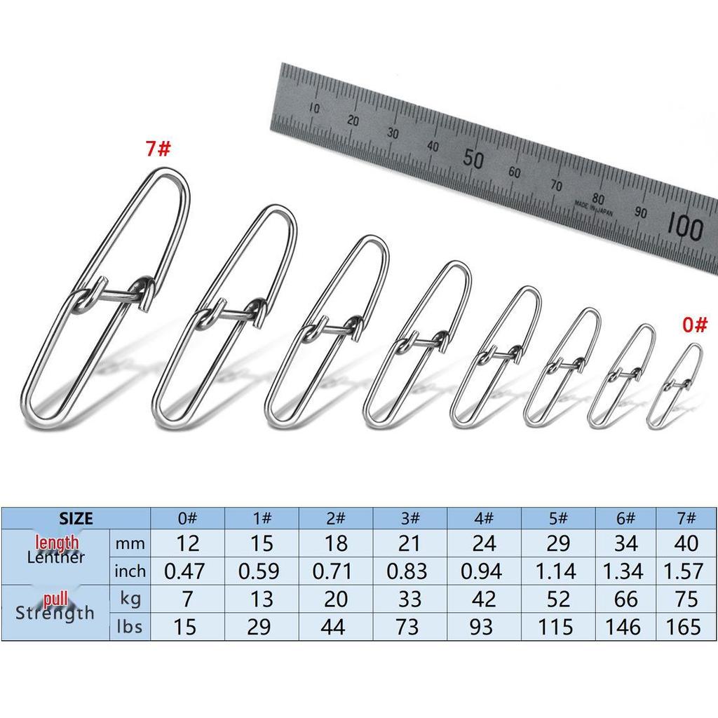 Edelstahl Diamant Wirbelverbinder mit Schnappverschluss - Angelzubehör