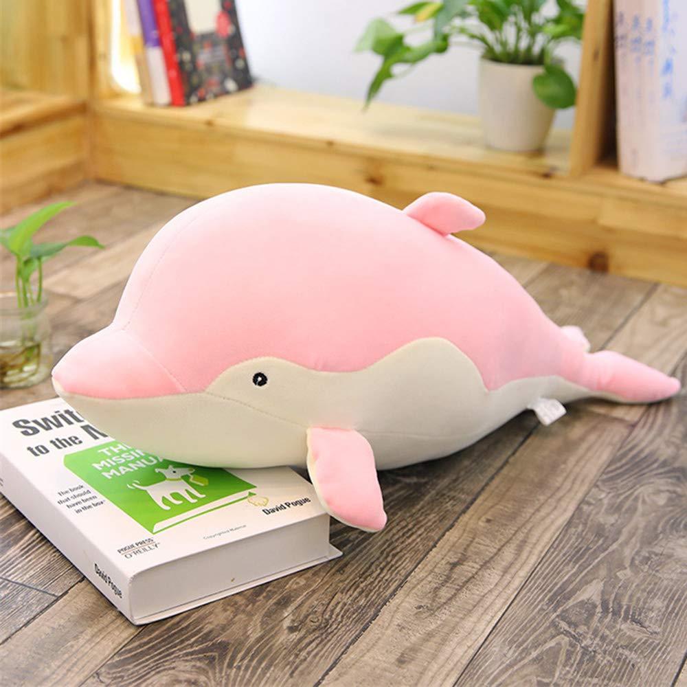 TWDRTDD Stuffed Animal Dolphin Plush Animal Doll Toy Dolphin Pillow Fluffy Cute Cartoon Plush Dolphin Doll Funny Stuffed Animal Room Decoration