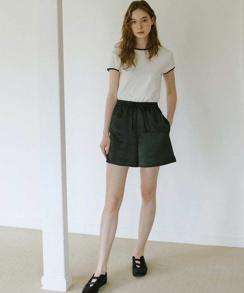 OCTETTE Loose Satin Shorts_2Color