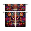 Halloween Skull and Flower Pattern Printed Curtains   Window Decorations   Home Decorations   Room Decorations