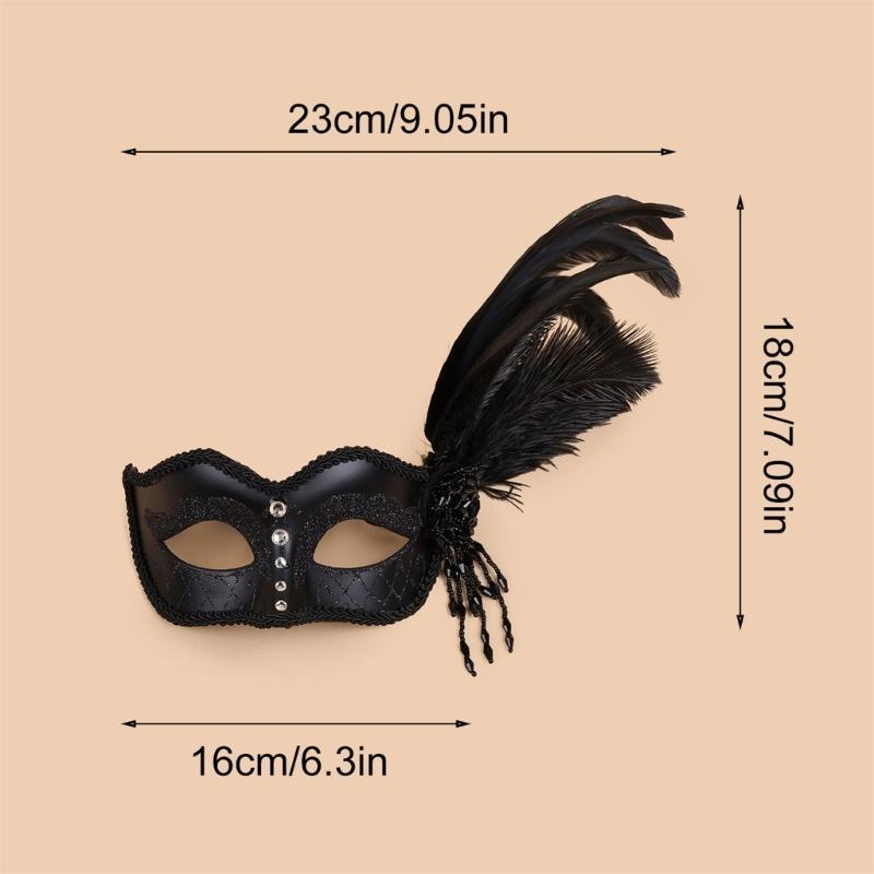 Venetians Mask Eye mask Feather Half Face Mask Eye Mask for Masquerades Proms,Halloween Party,Cosplay,Photo Shoot Gift
