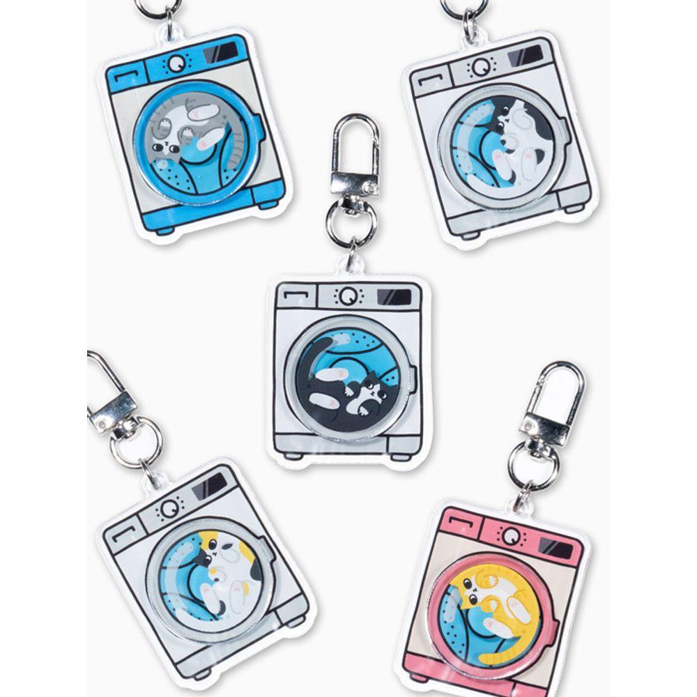 Sammyostore Nyangpal Cat Turned Keychain 5 Types Tuxedo cat