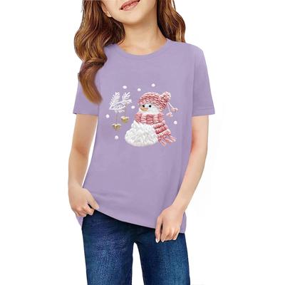 Children's Short Sleeve Neck T-Shirt Animal Print Daily Casual Top