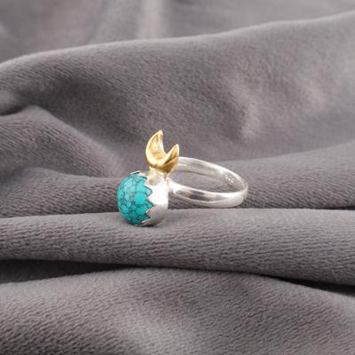 Blue Turquoise Handmade Gemstone Ring, 925 Solid Sterling Silver Bohemian Jewelry Ring, Attractive Silver Ring Gift For Wife