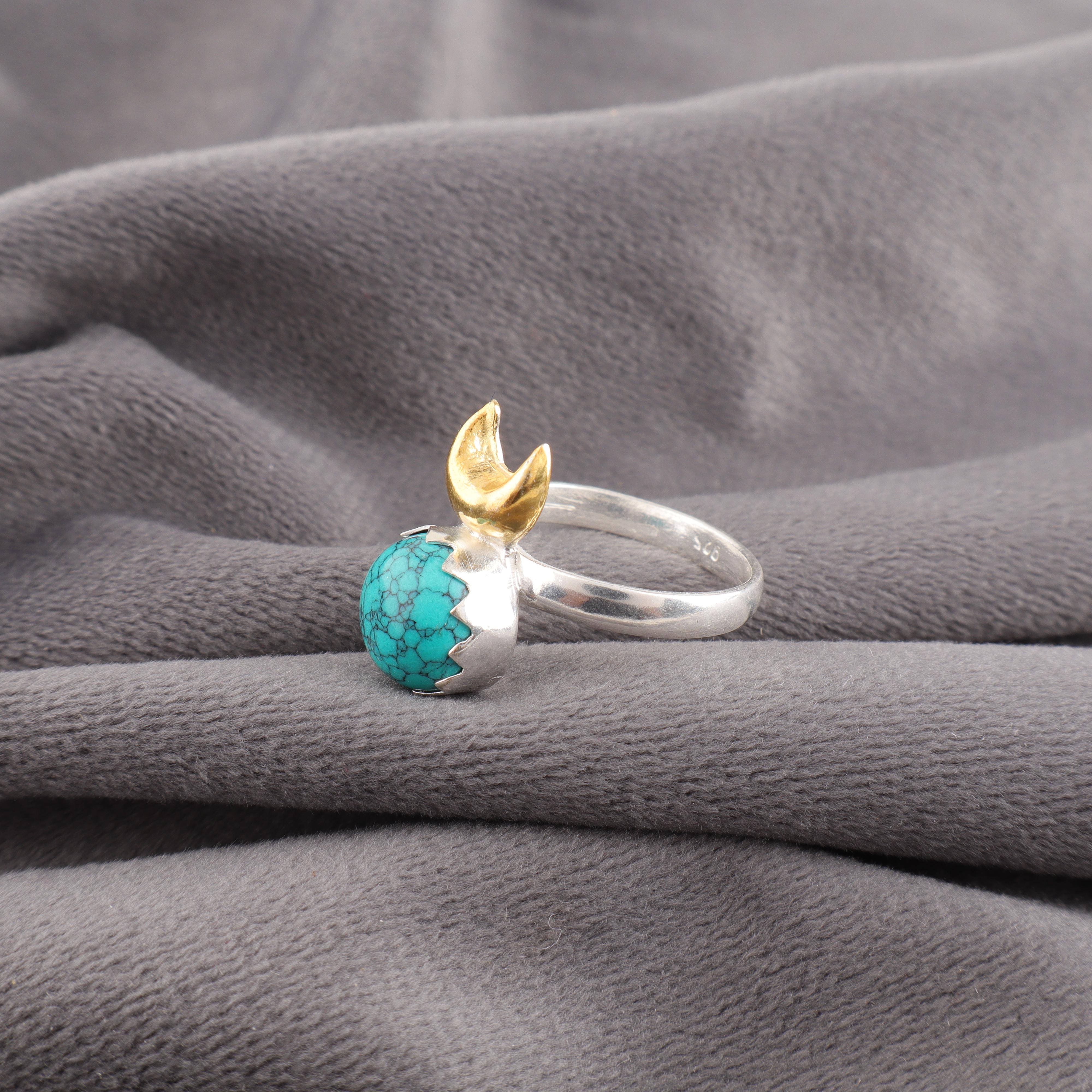 

Синее Бирюзовое Кольцо из Драгоценного Камня Ручной Работы, Кольцо из Стерлингового Серебра 925 пробы, Богемное Ювелирное Кольцо, Привлекательное Серебряное Кольцо в Подарок Жене 12 синий