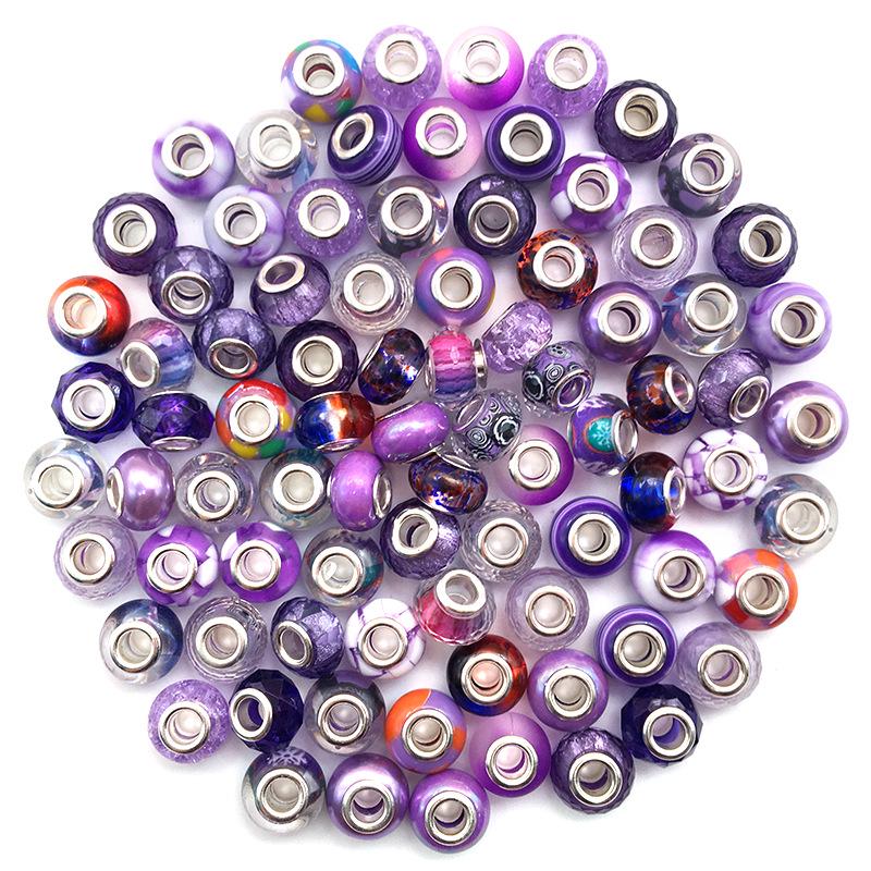 Handmade DIY Jewelry Set: 10 Colorful Beaded Bracelets with Pendants and Large Hole Beads