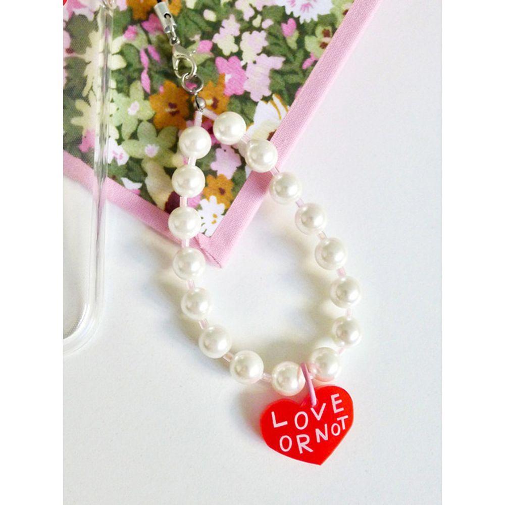 

Любовь или нет Красный Любовь-Жемчужно-розовый Ремешок из бусин Keyring Type
