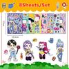 8Sheets/Set KPop Demon Hunters. Make A Face Series 02 Kids Funny Puzzle Stickers DIY Fashion Waterproof Doodle Decals Stickers