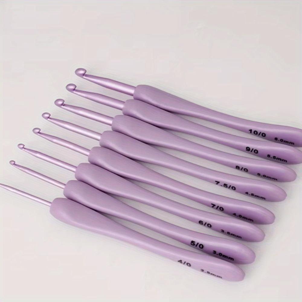 8Pcs/set Purple Crochet Hooks Set Craft Crochet Weaving Knitting Needles Hooks for Sewing Crafts Stitching 2.5-6.0mm