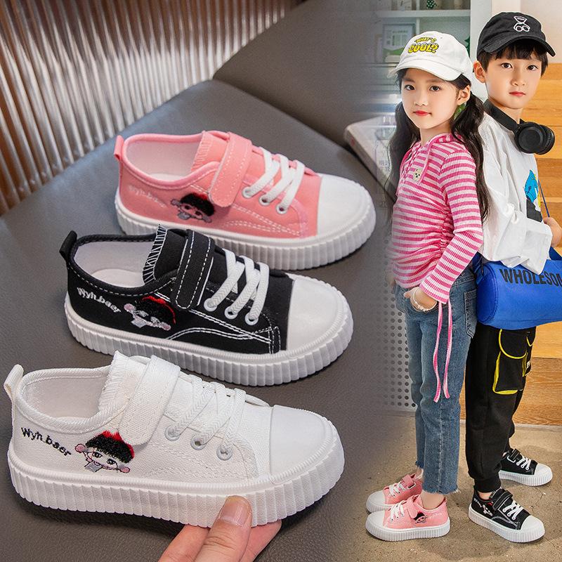 Children's canvas shoes boys breathable 2025 autumn new fashion children's board shoes casual non-slip soft sole girls classmates