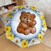 1pc Teddy Bear Fashionable Automatic Opening/Closing Folding Umbrella with 8 Iron Bones, Plastic Handle Yy251015048