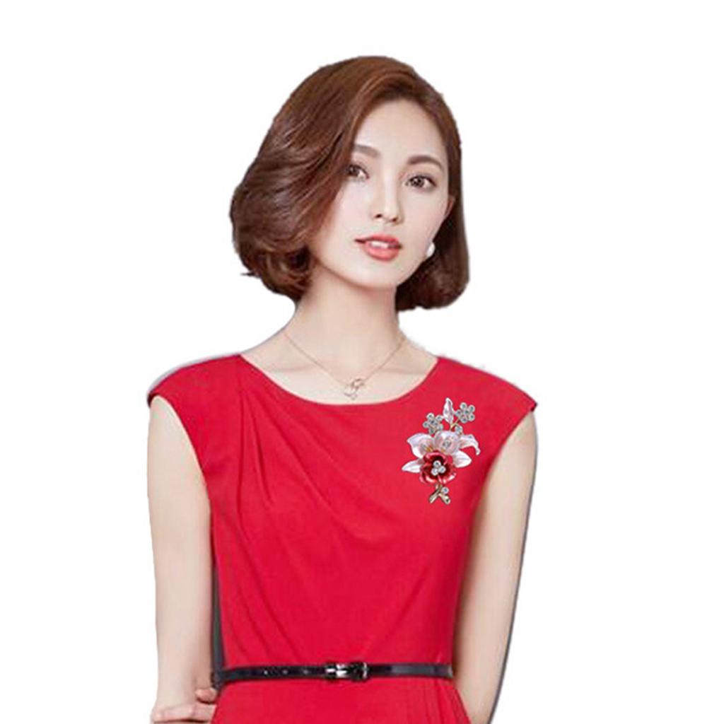 Shiny Jewelry Women Flower Brooch Pin Metal Enamel Collar Badge