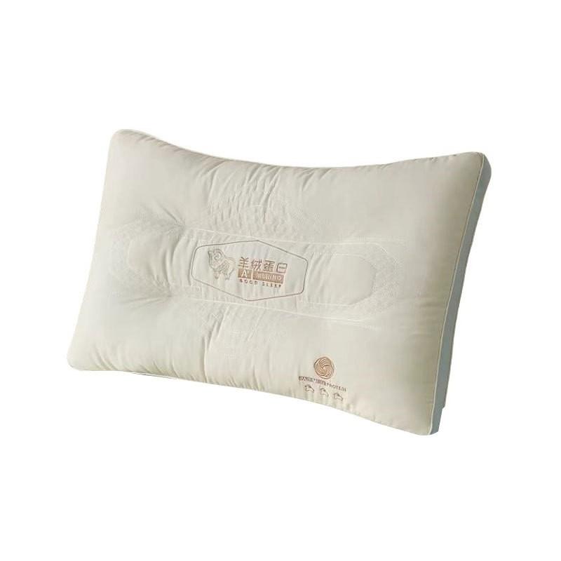 Memory Foam Support Pillow With Cashmere Protein Infusion Neck Relief Medium Height 10-12cm 48x74cm Single