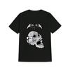 Men'S Black Gothic Featuring a Skull And Bat Wing Design Regular Fit, Short Sleeves