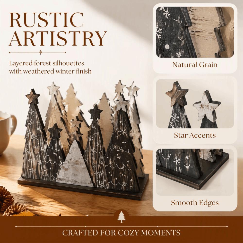 Vintage Christmas Tissue Holder Unique Convenient Table Decoration Versatile Durable Wooden Tree Decoration Tiered Tray Decor