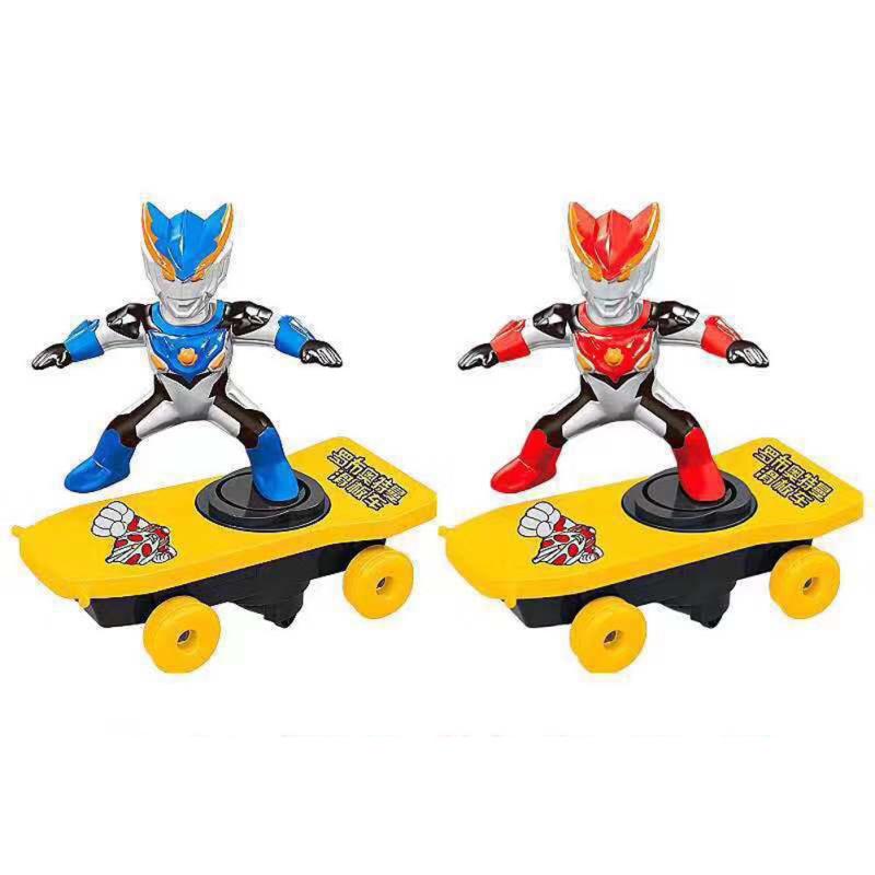Super eroi Spiderman Ultraman Trotinetă cascadorie Skateboard Jucării Dance Hero Muzică ușoară Rotație 360