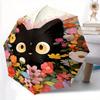 1pc Flowery Black Cat Automatic Opening and Closing Umbrella - Suitable for Various Occasions, Outdoor Activities, Lightweight and Durable Automatic F