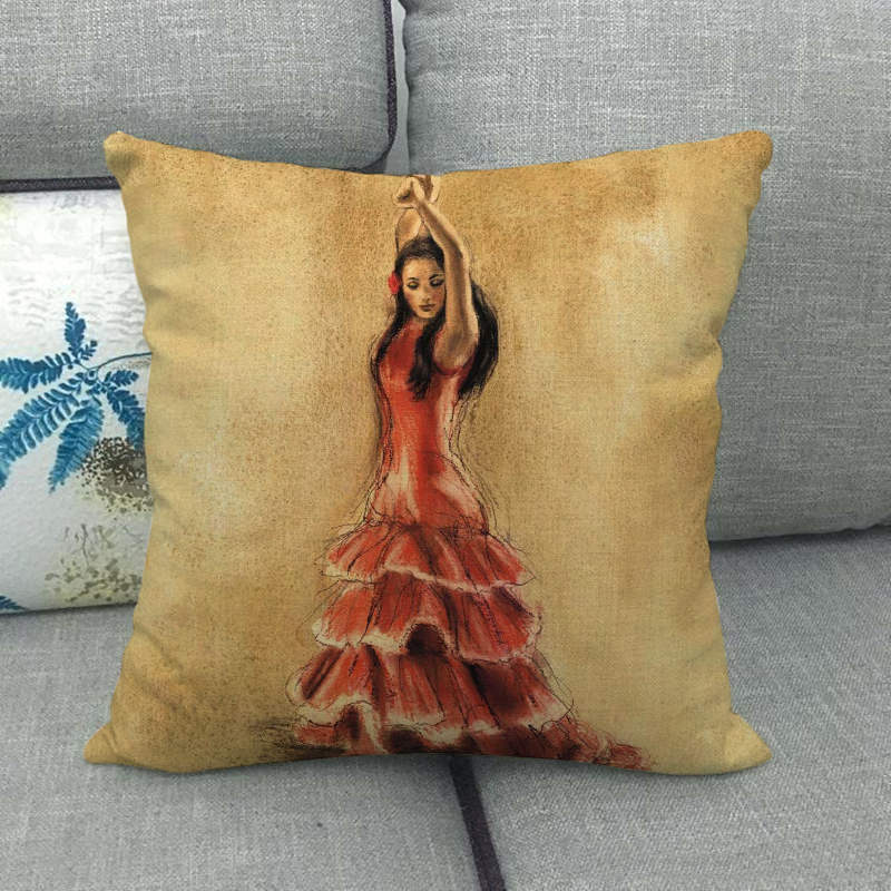Elegant And Charismatic Dancer Series Digital Printing Short Plush Pillow Covers For Car Sofa Office Cushion Cover Home Goods