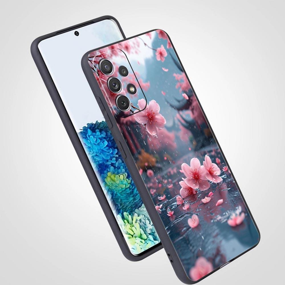 Pink Spring Cherry Blossoms Phone Case For Samsung Galaxy A17 A07 A55 A35 A25 A15 A05 A33 A31 A21s A13 A41 A73 A53 A51 A71 Cover