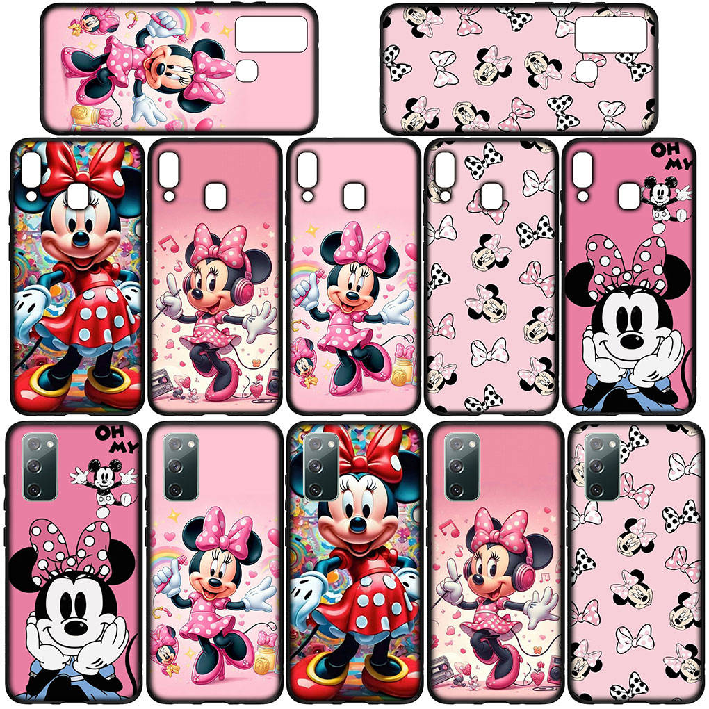 Handyhülle für Samsung Galaxy S25 S24 S23 iPhone 16 15 Xiaomi Redmi Note 14 13 12 16E X 8 11 Pro Max OPPO Moto Huawei A05 A16 Anime Minnie Maus Hülle