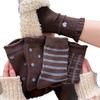 Autumn and Winter Striped Heart-shaped Coffee-colored Wool Socks, Polka Dot Mid-calf, Retro and Versatile, Pile Socks for Women