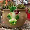 Miniature Frog Figurine Garden Drinking Frog Statue Planter Hugger Resin Frog Decoration for Flower Pot Edge Decor Balcony Yard