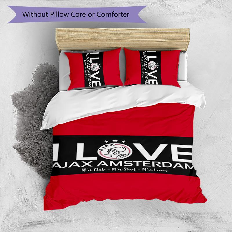 3pcs AFC Ajax pattern bedding set duvet cover set includes duvet cover &pillowcases,perfect all season bedroom decoration&gift
