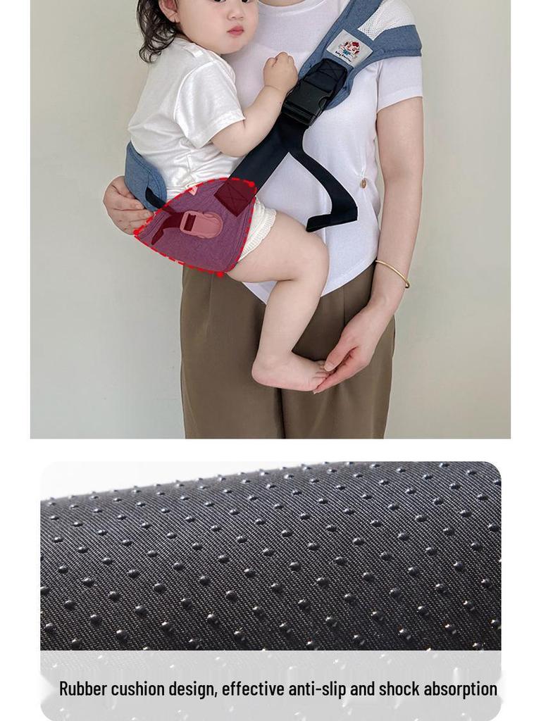 Lumbar Support Baby Waist Stool Carrier - Hands-Free, Front-Facing, Toddler Hug Support.
