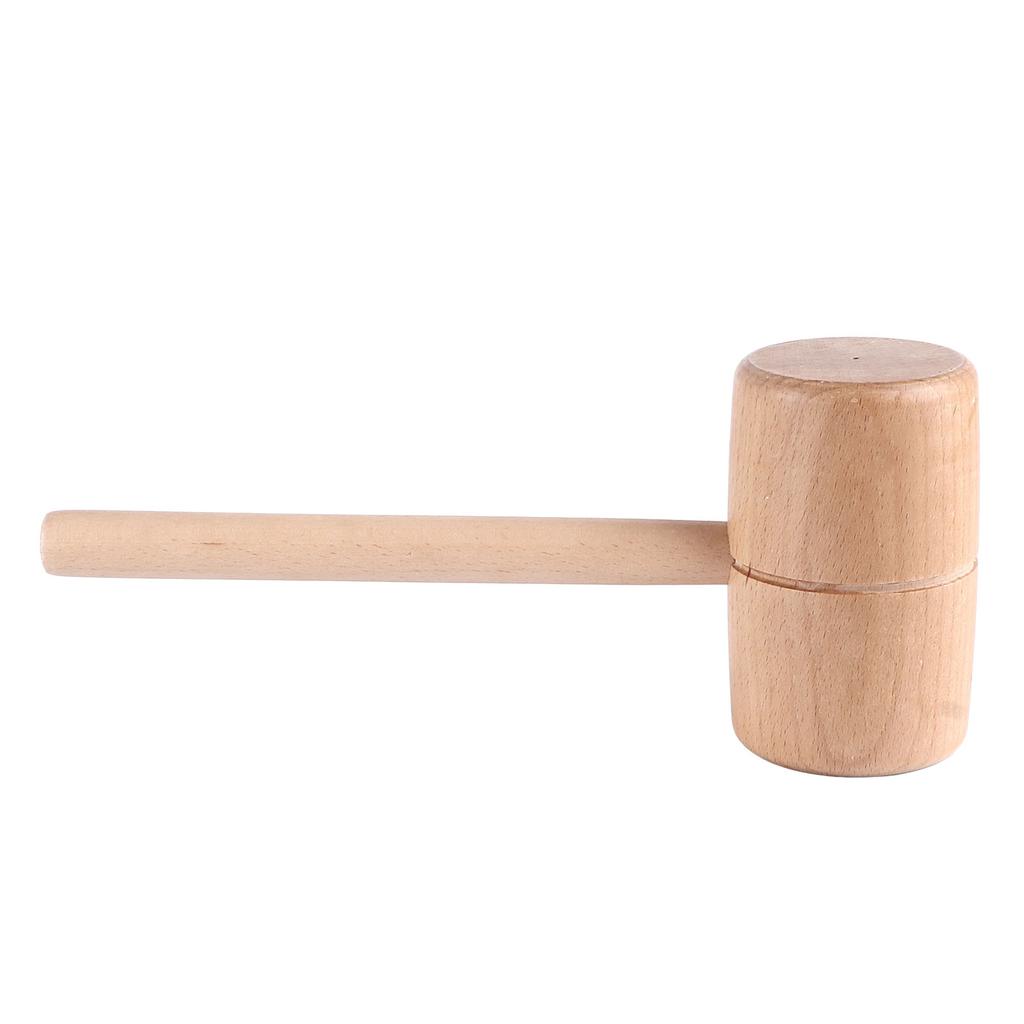 Wooden Mallet Round Head Lightweight Solid Beech Wood Hammer for Woodworking DIY Projects