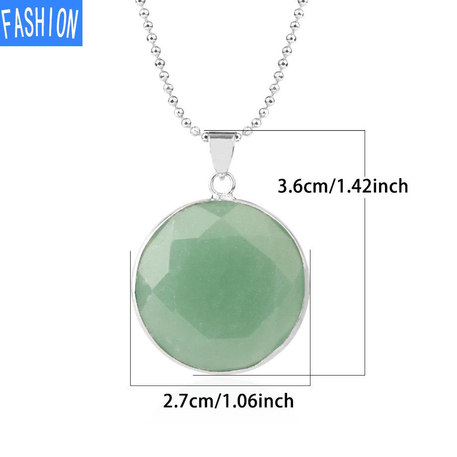 Colier universal de mărgele cu pandantiv de primăvară și de vară, piatră semiprețioasă, cu mai multe fațete, tăiat rotund, pentru bărbați și femei