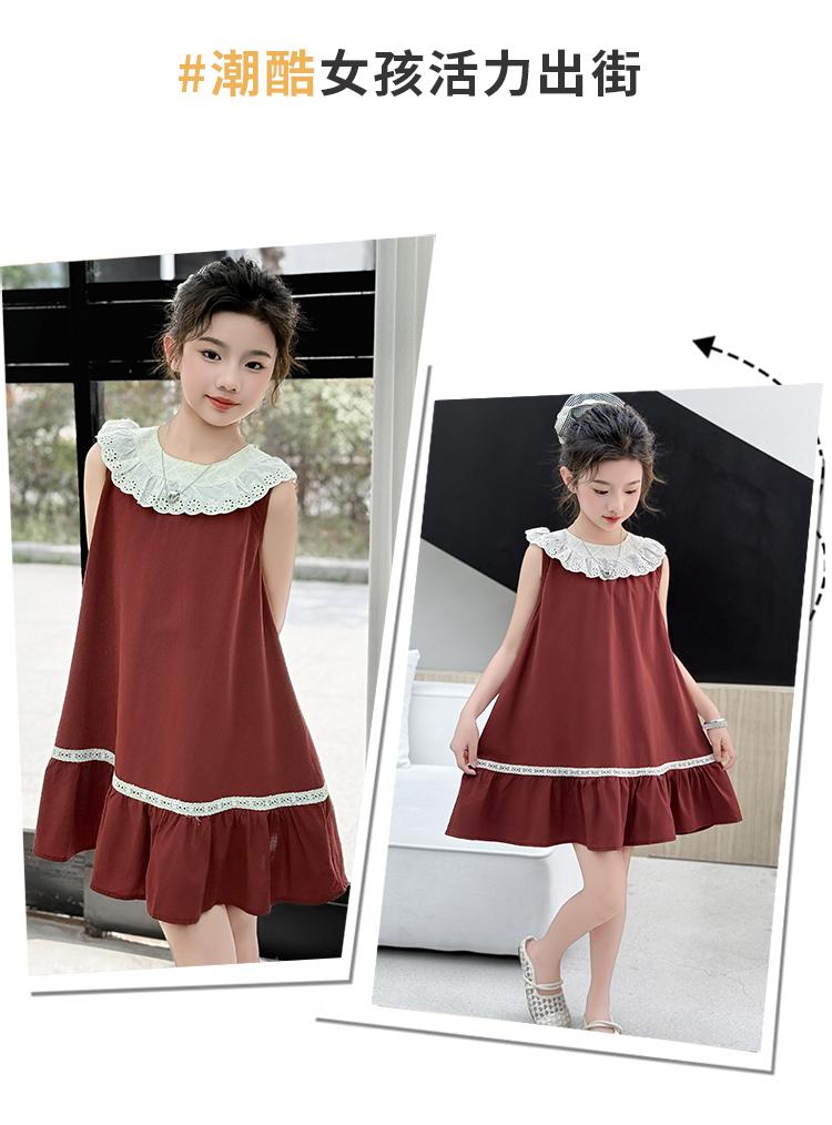 Girls' dress summer new Korean version CUHK children's college style fashionable and western-style navy collar princess dress